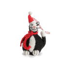 Black Cat With Santa Hat Felt Hanging Tree Decoration by Amica