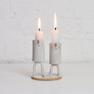 Double Wave Candle Holder in White by Atelier Stella