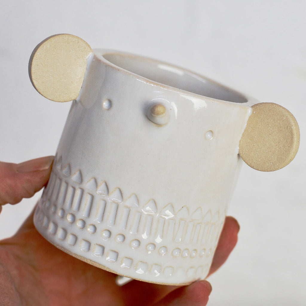 Mini Mouse Pot in White by Atelier Stella