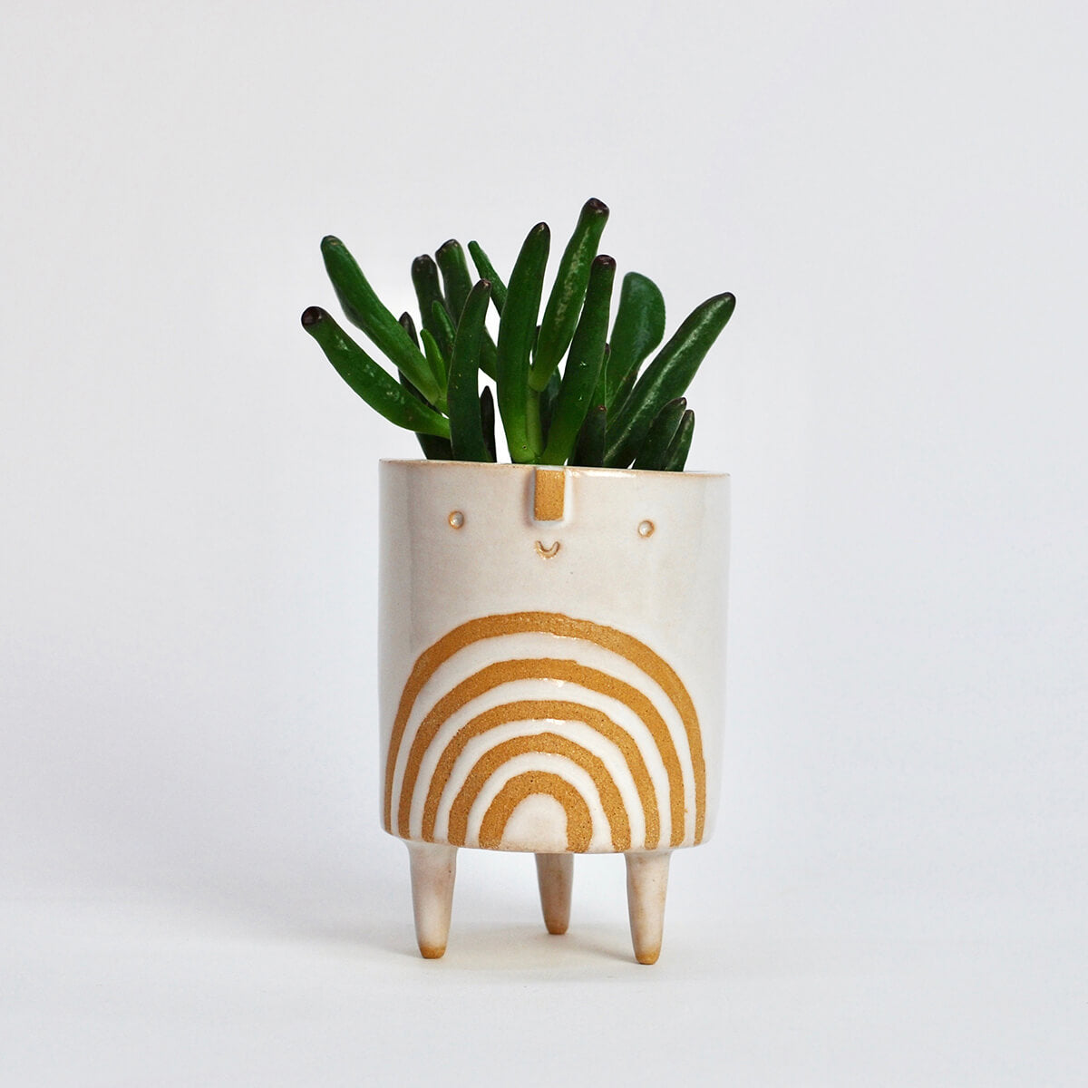 Small Tripod Planter Pot in White / Rainbow by Atelier Stella