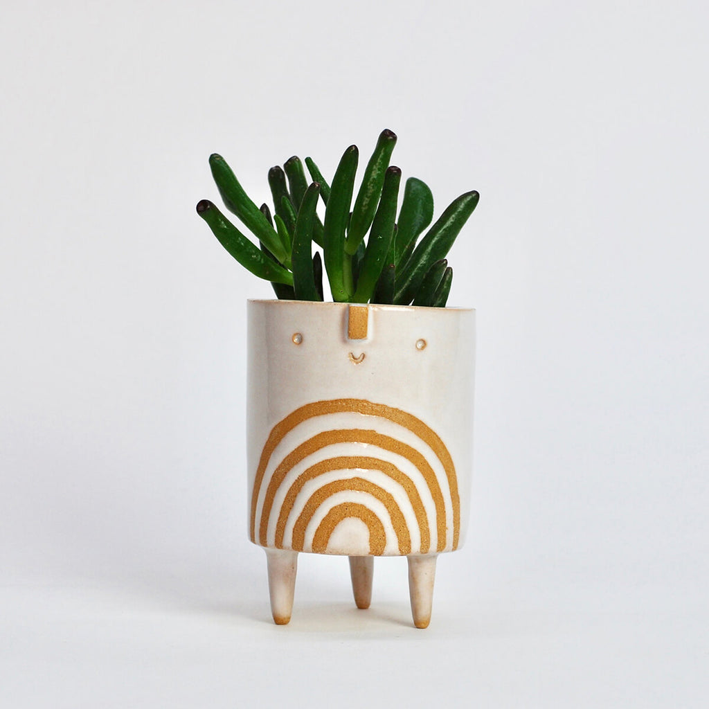 Small Tripod Planter Pot in White / Rainbow by Atelier Stella