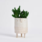 Small Tripod Planter Pot in White Stamped by Atelier Stella