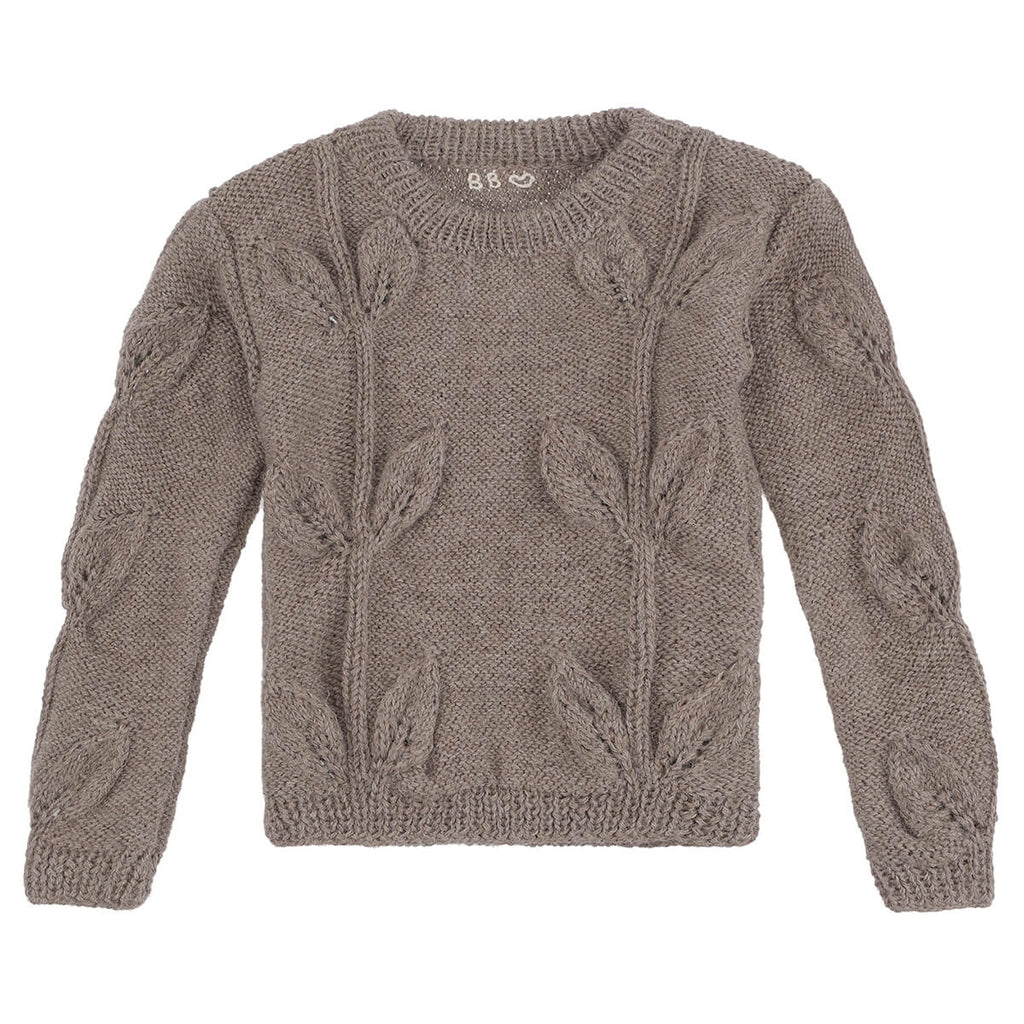 Feuilles Knitted Sweater in Almond by Bonét Et Bonét