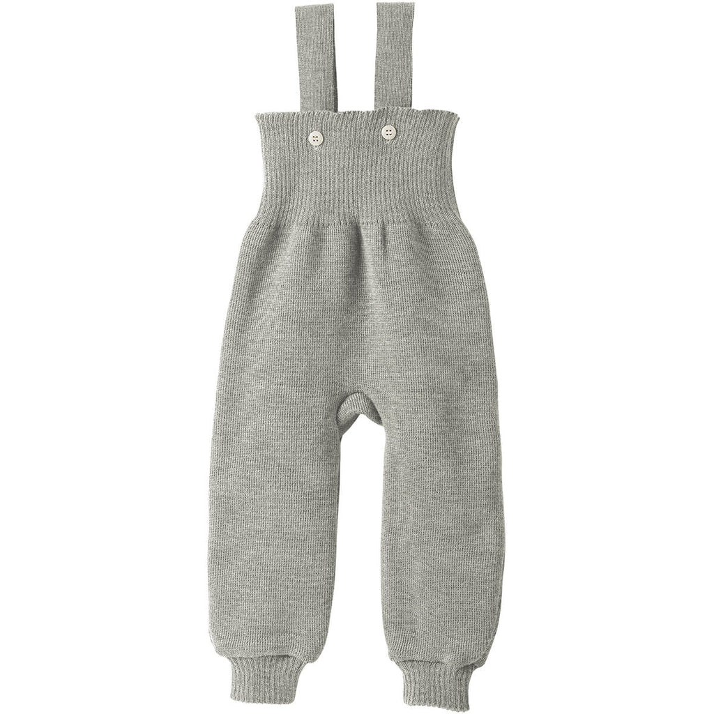 Knitted Merino  Dungaree Trousers in Grey by Disana