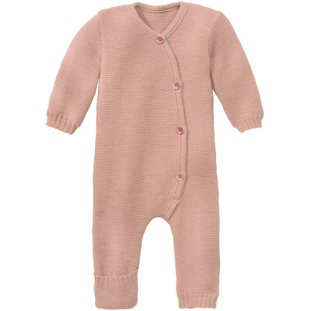 Knitted Merino Baby Overall in Rose by Disana