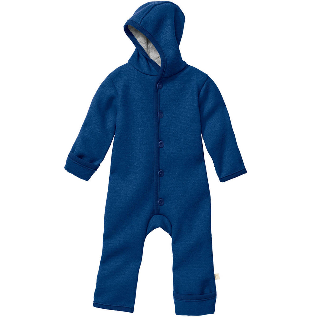 Boiled Merino Wool Baby Overall in Navy by Disana