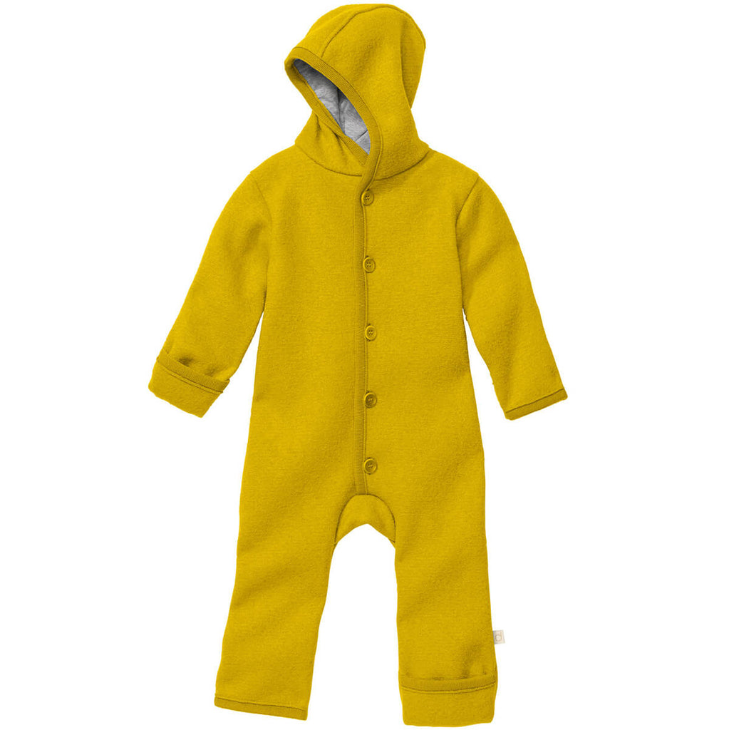Boiled Merino Wool Baby Overall in Curry by Disana