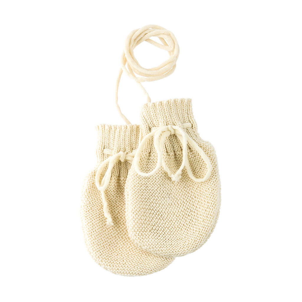 Knitted Merino Baby Mittens in Natural by Disana