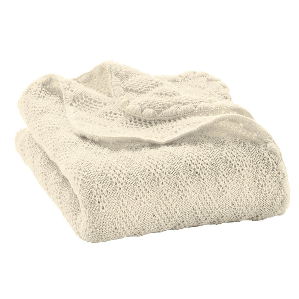 Knitted Merino Baby Blanket in Natural by Disana
