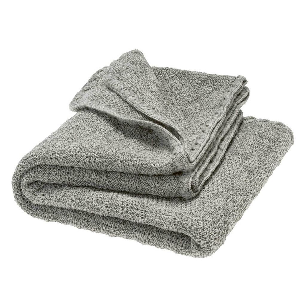 Knitted Merino Baby Blanket in Grey by Disana