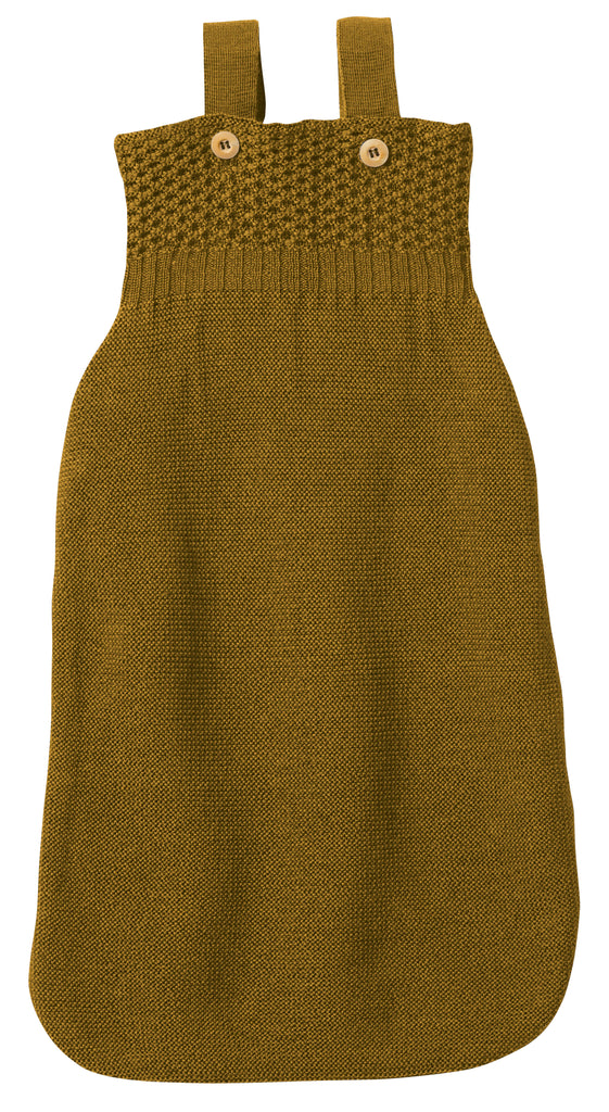 Knitted Merino Sleeping Bag in Gold by Disana