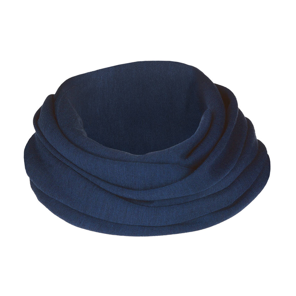 Women's Wool / Silk Loop Scarf in Navy Blue by Engel
