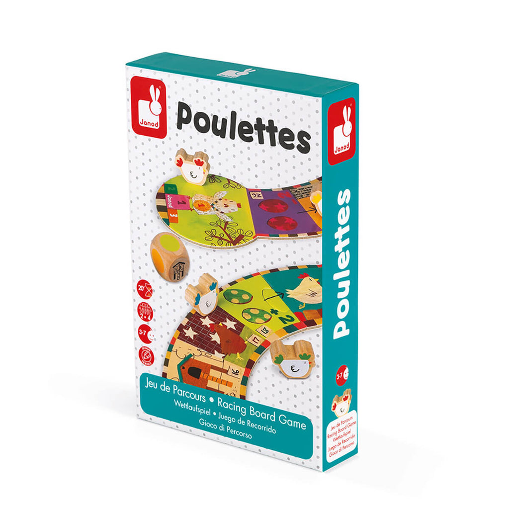Poulettes Chicken Racing Board Game by Janod