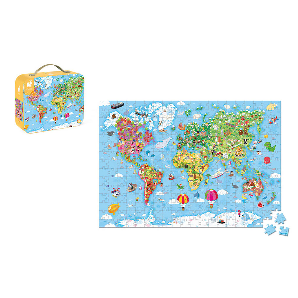 World Map 300 Piece Jigsaw Puzzle In a Box by Janod