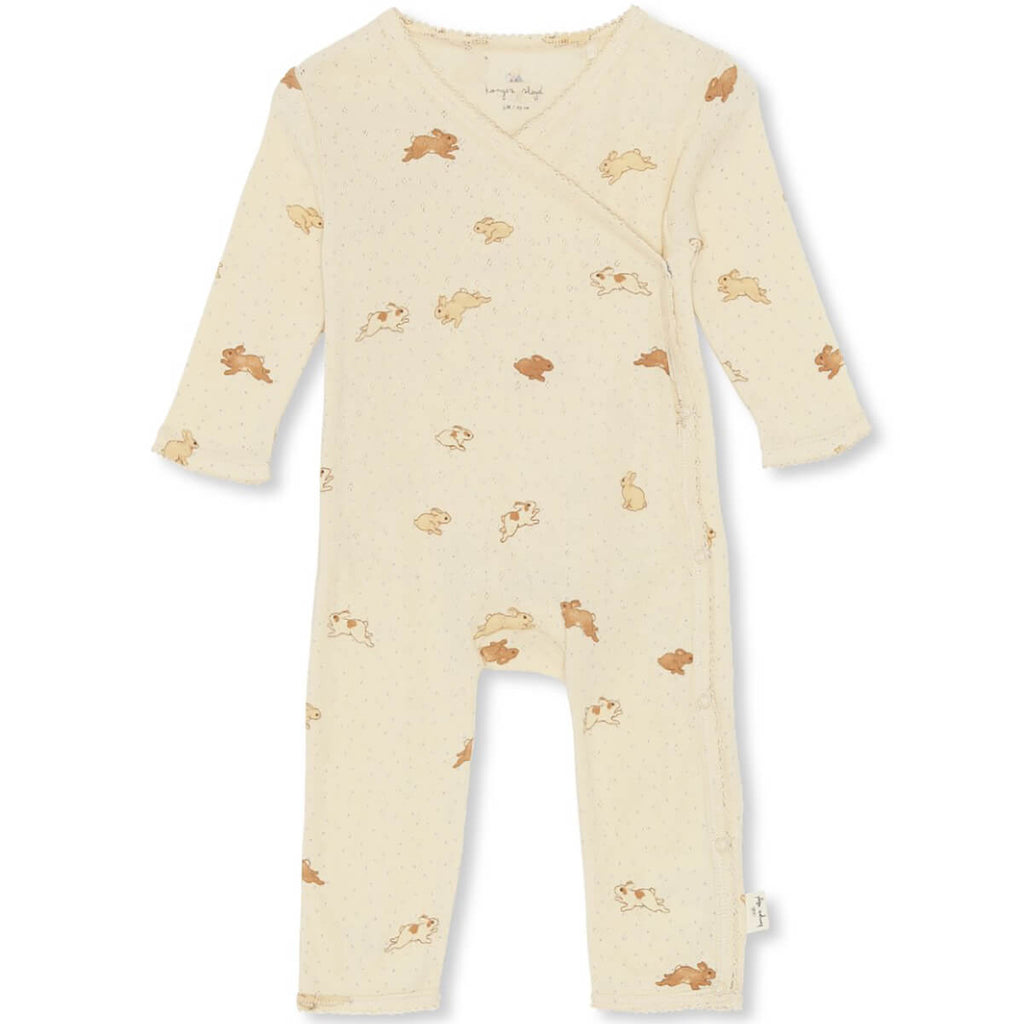 Wool Terry One-Piece Pyjamas with Feet in Natural by Engel
