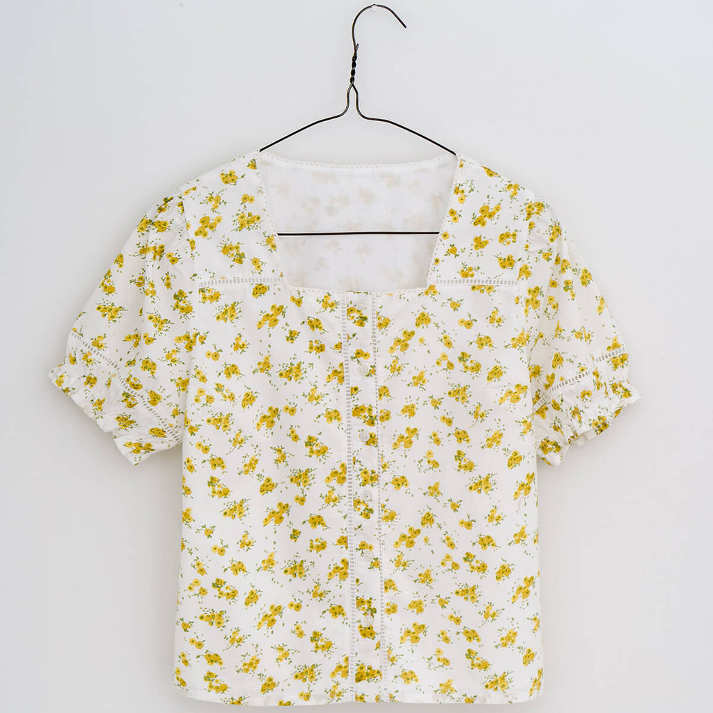 Hetty Adult Blouse in Buttercup Floral by Little Cotton Clothes - Last One In Stock - 14/16 UK
