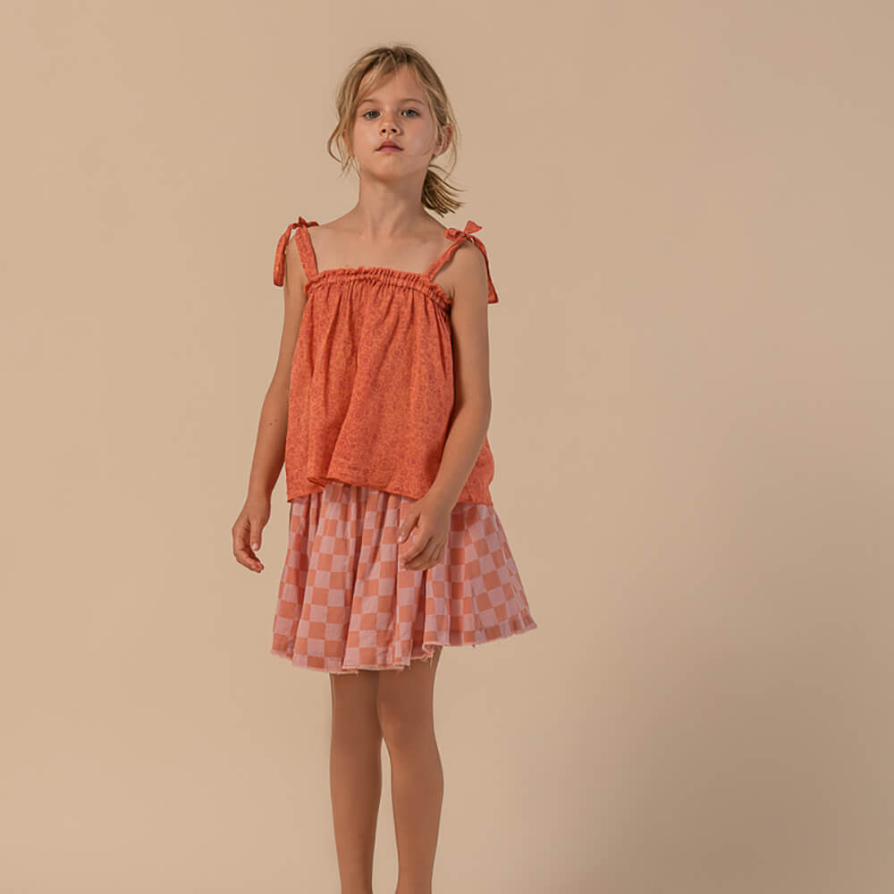 Top / Skirt in Orange Flower by Long Live The Queen