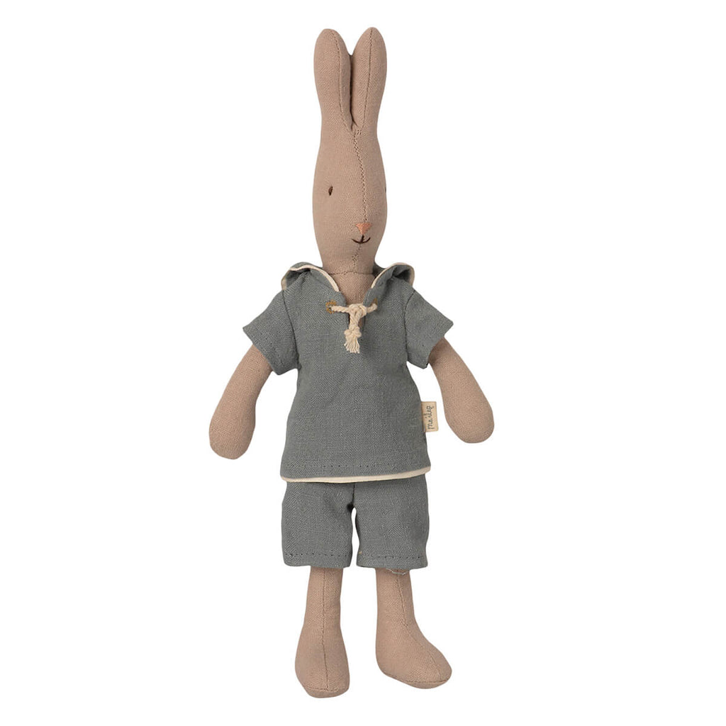 Rabbit in Dusty Blue Sailor Outfit (Size 1) by Maileg