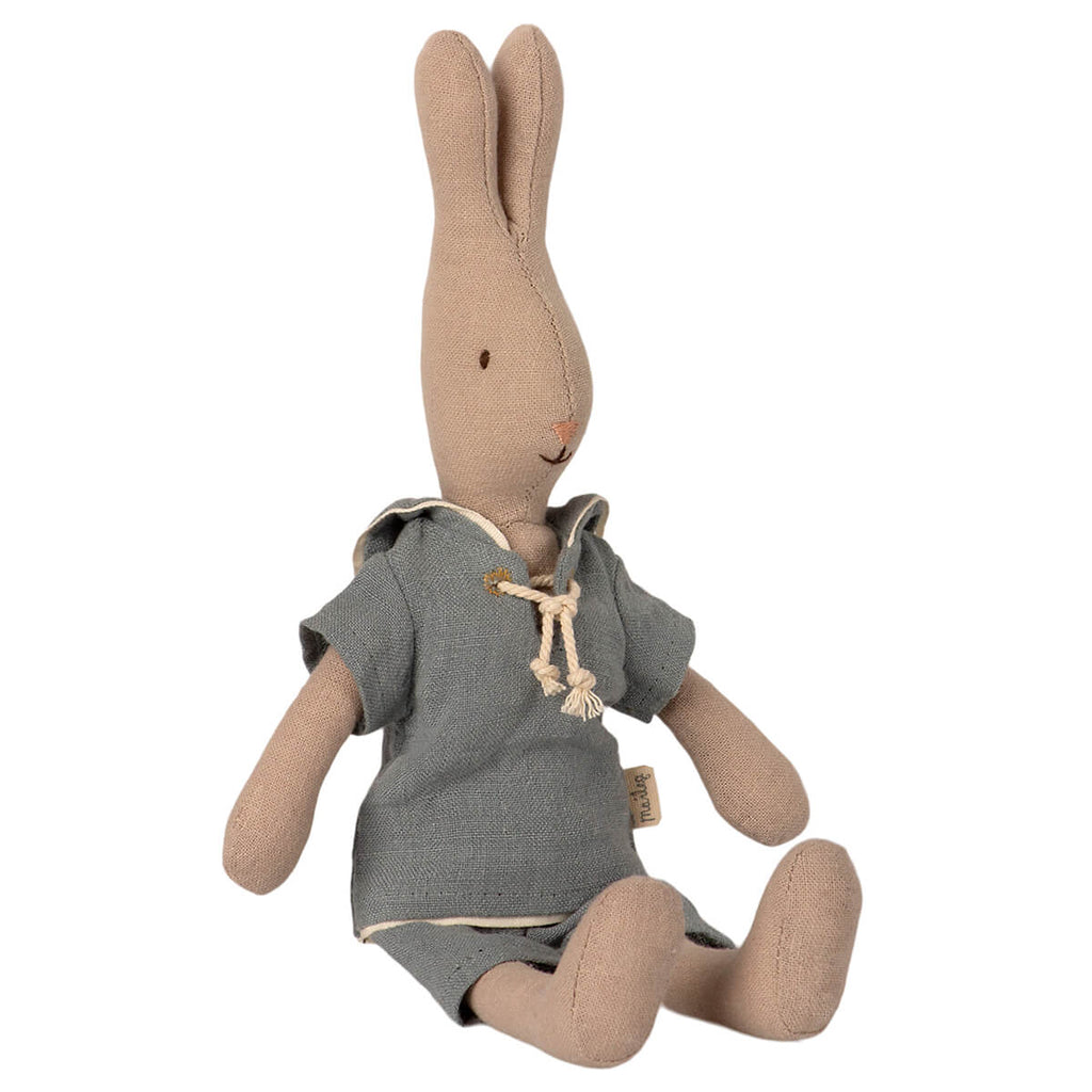 Rabbit in Dusty Blue Sailor Outfit (Size 1) by Maileg