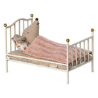 Vintage Mouse Bed in Off White with Pink Blanket by Maileg
