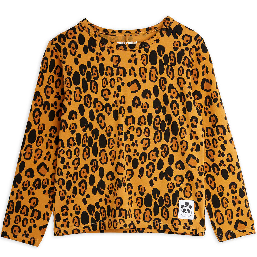 Basic Leopard Long Sleeve T-Shirt in Tencel by Mini Rodini