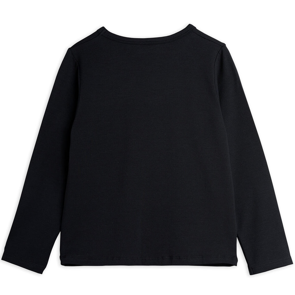 Basic Black Long Sleeve T-Shirt in Tencel by Mini Rodini