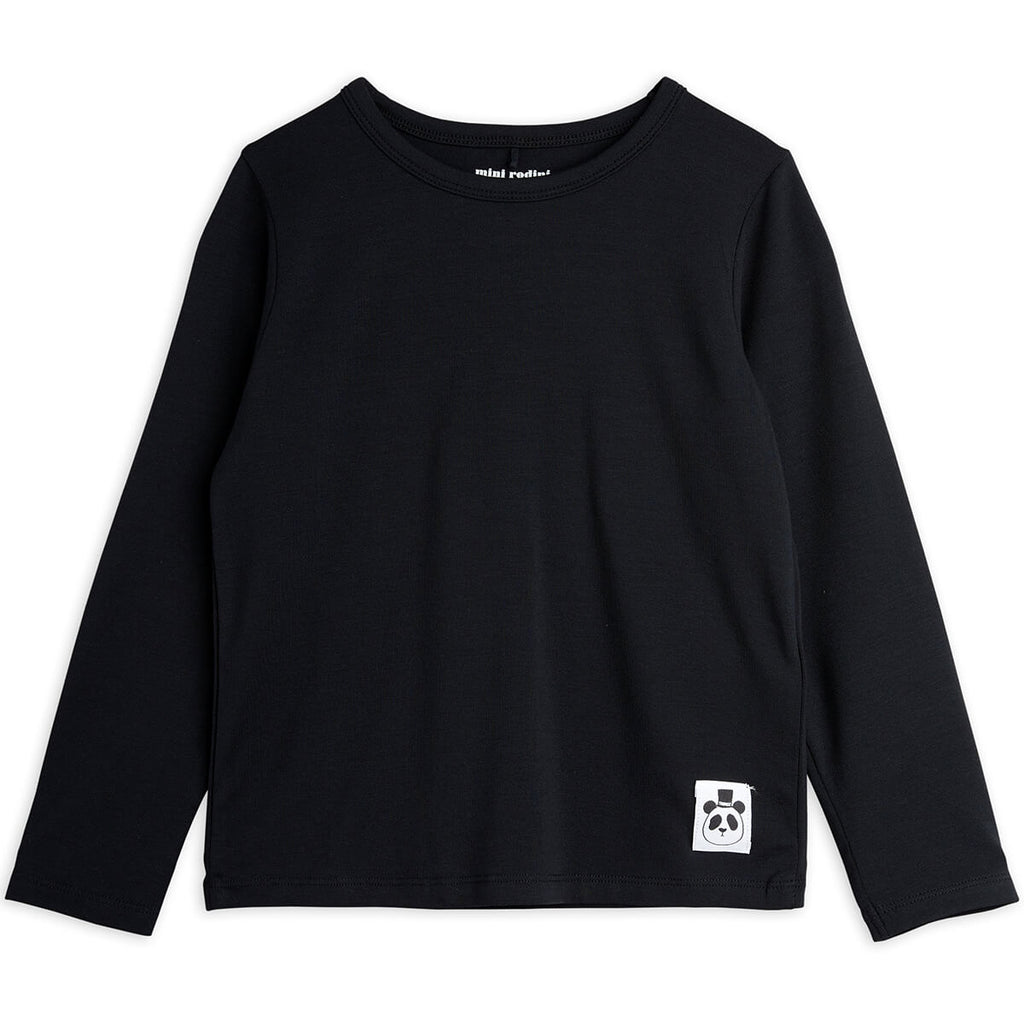 Basic Black Long Sleeve T-Shirt in Tencel by Mini Rodini