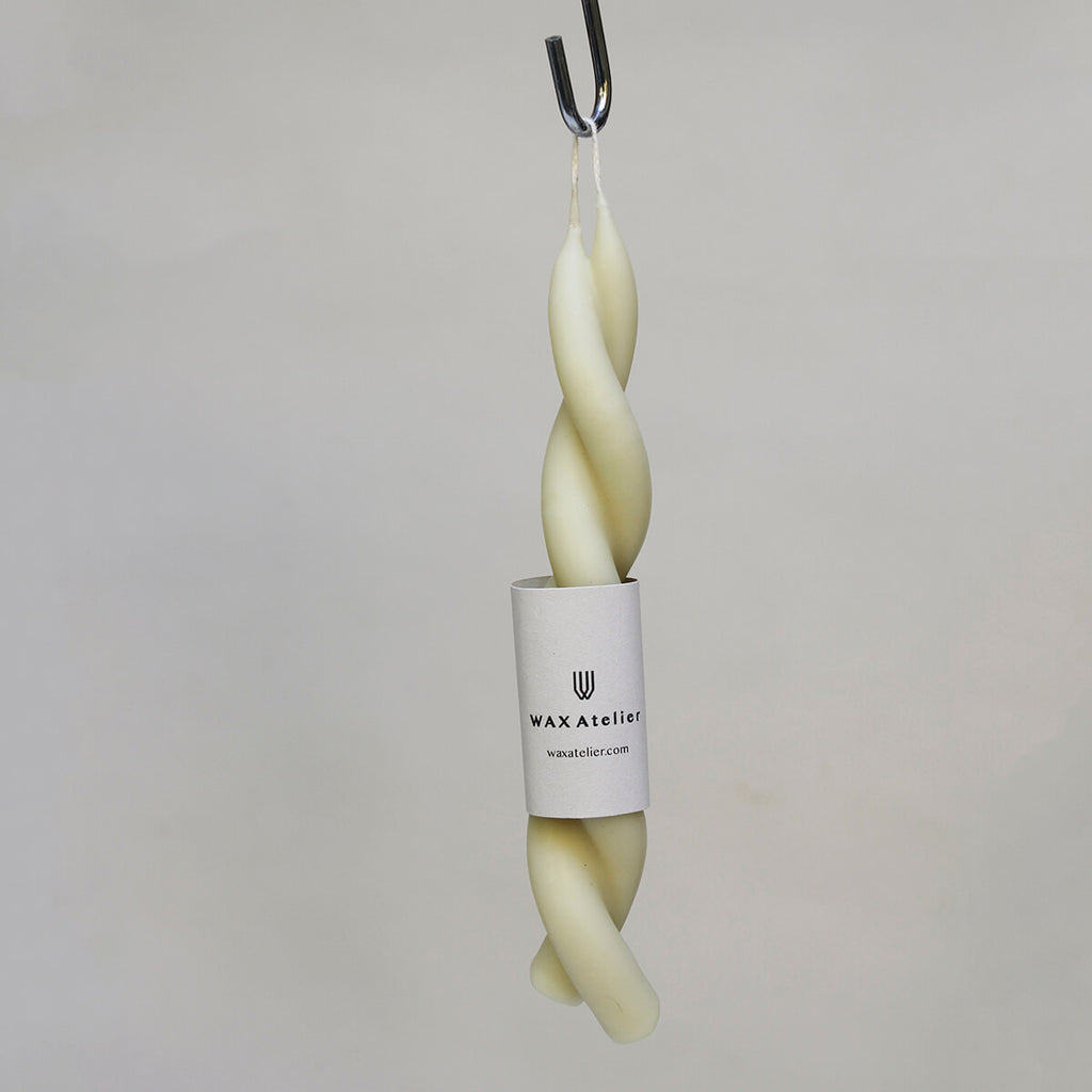 Twisted Candle in Mother's Milk by Wax Atelier