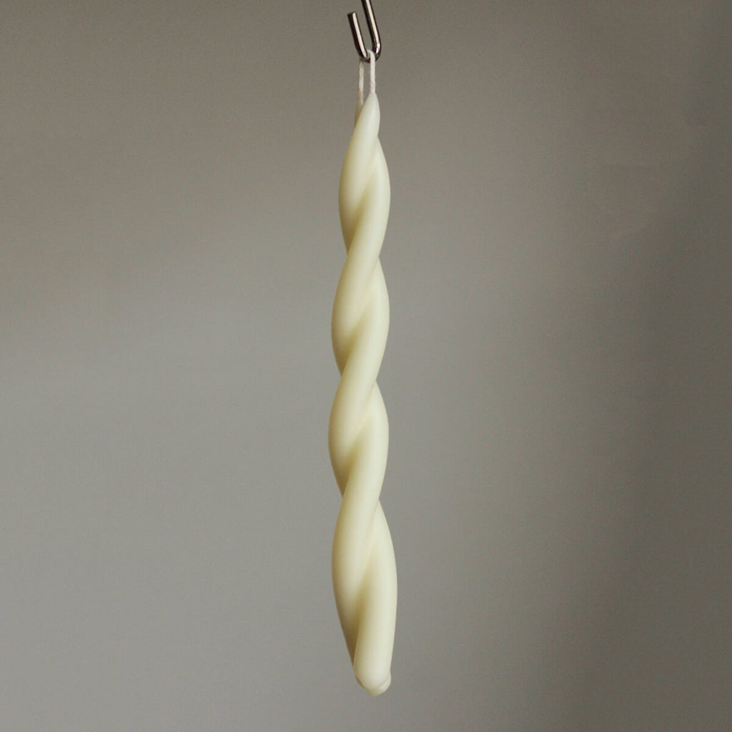 Twisted Candle in Mother's Milk by Wax Atelier