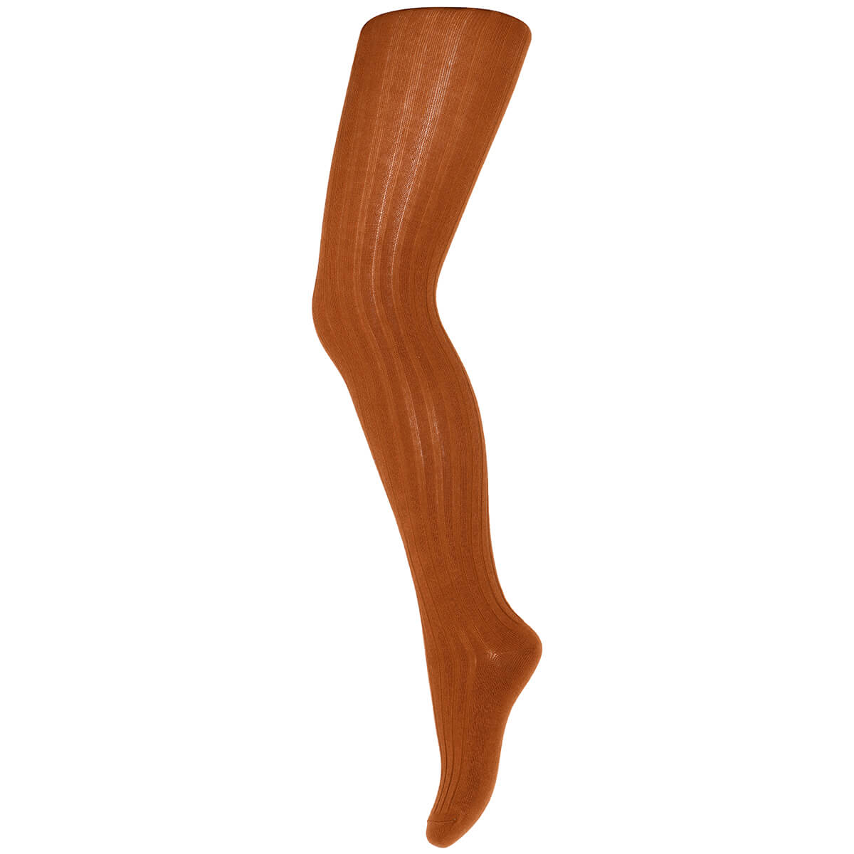 Cotton Rib Tights in Rust by MP Denmark – Junior Edition