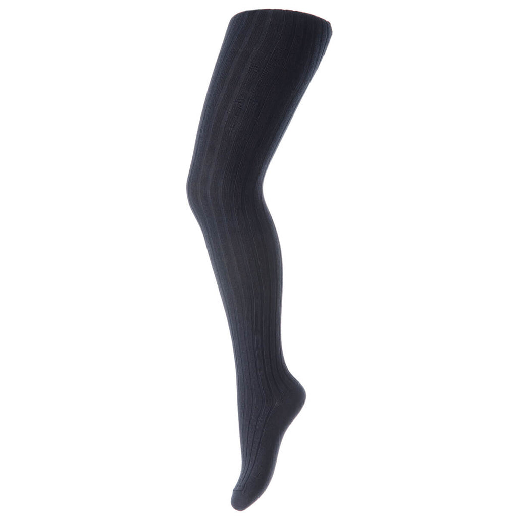 Cotton Rib Tights in Navy by MP Denmark