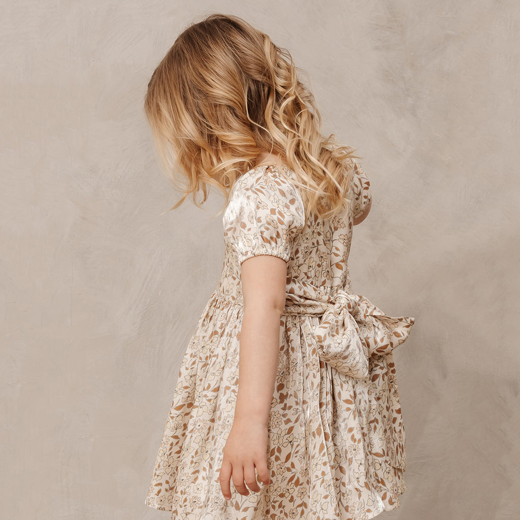 Luisa Dress in Gold Floral by Noralee