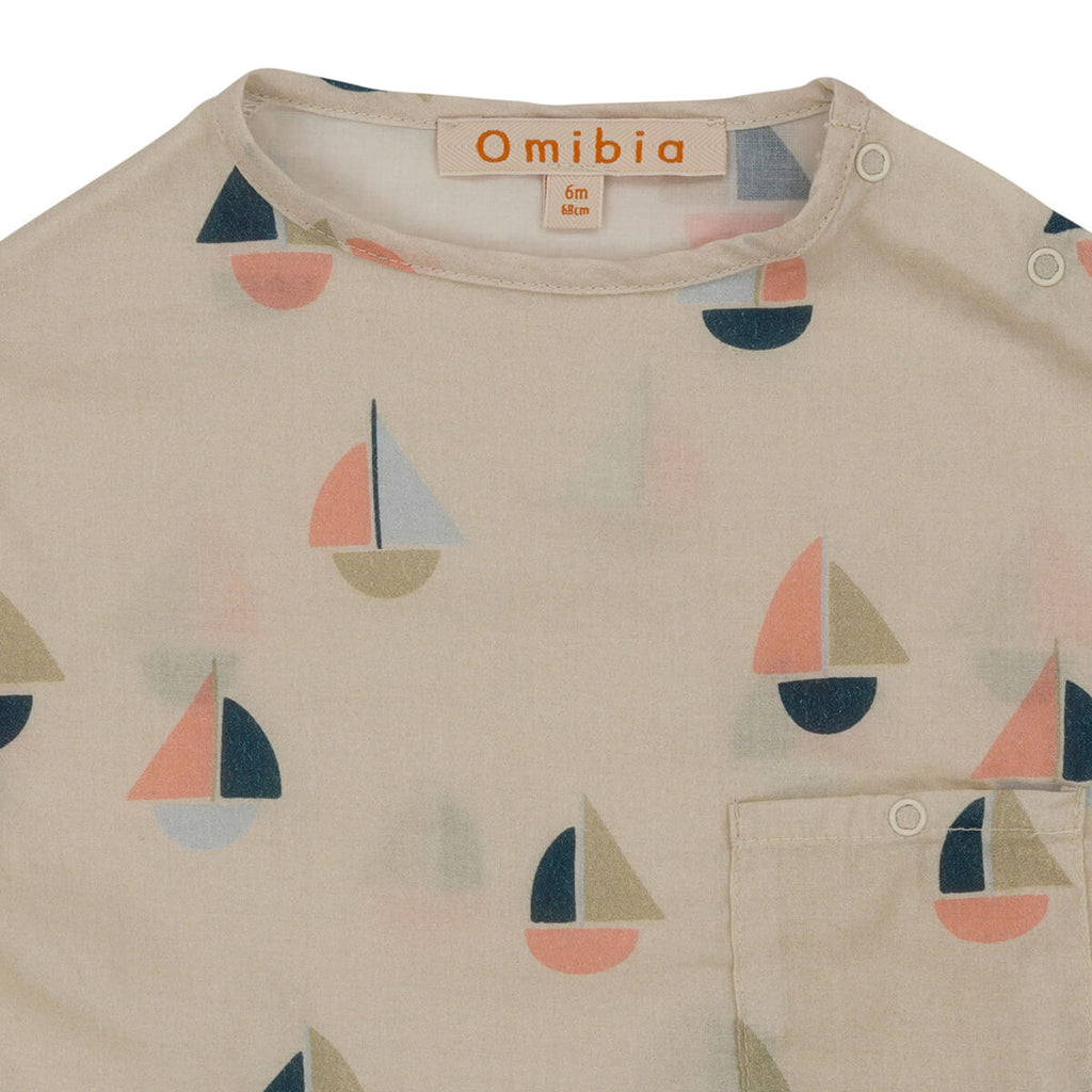 Sailor Baby Top in Boats by Omibia