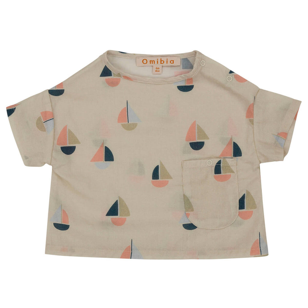 Sailor Baby Top in Boats by Omibia