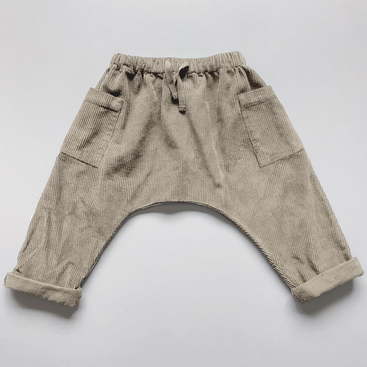 The Corduroy Harem Trouser in Oatmeal by The Simple Folk – Junior Edition