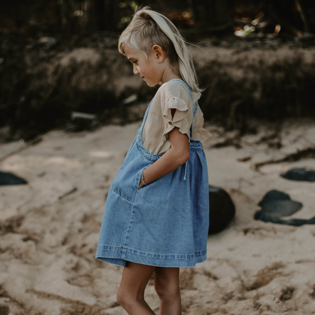 The Oversized Denim Pinafore by The Simple Folk – Junior Edition