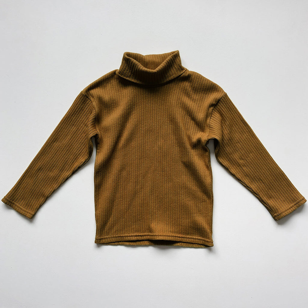 The Ribbed Turtleneck in Bronze by The Simple Folk