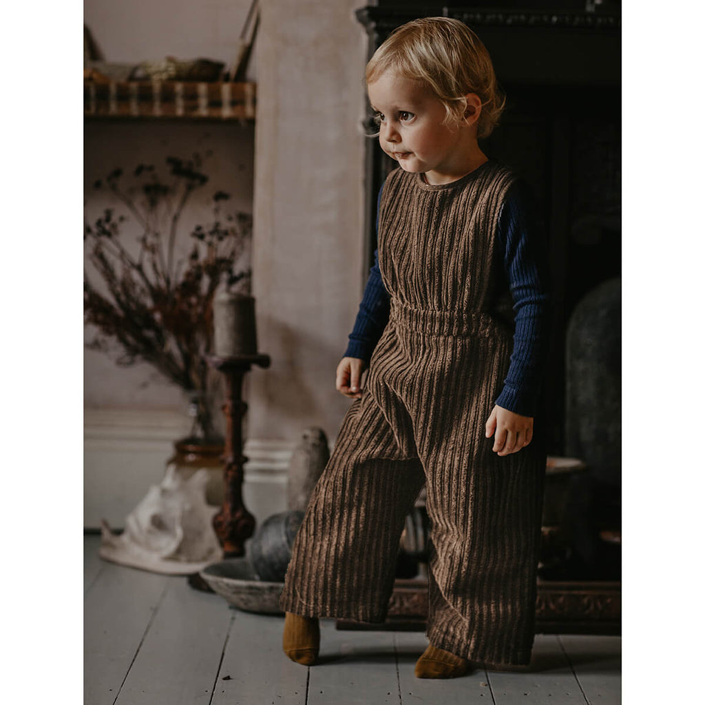 The Vintage Corduroy Jumpsuit in Walnut by The Simple Folk