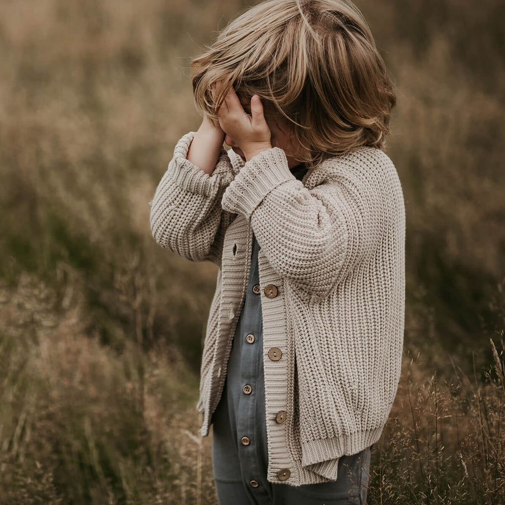 The Chunky Cardigan in Oatmeal by The Simple Folk