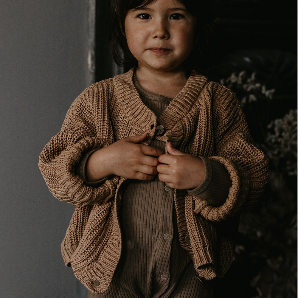 The Chunky Cardigan in Caramel by The Simple Folk