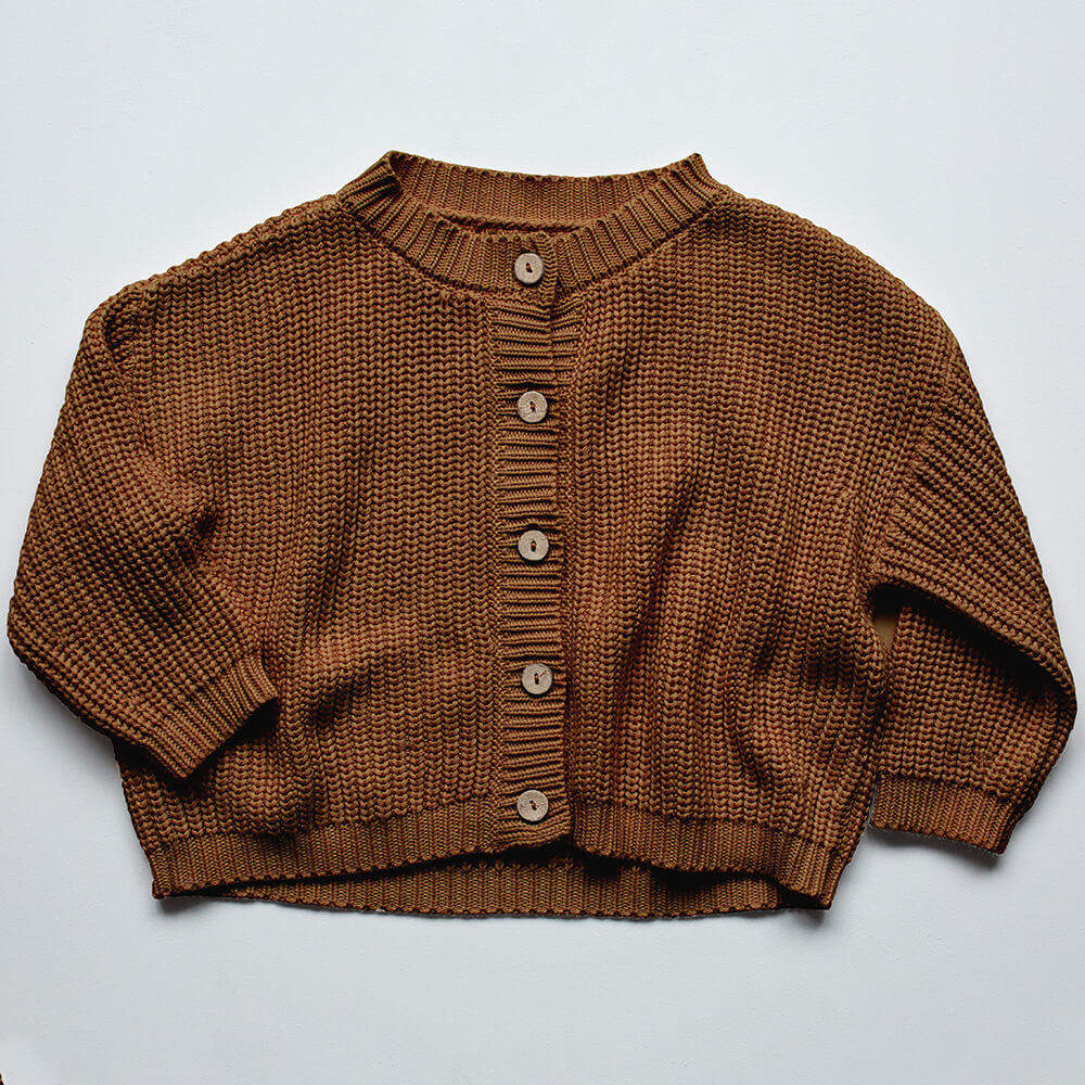 The Chunky Cardigan in Rust by The Simple Folk