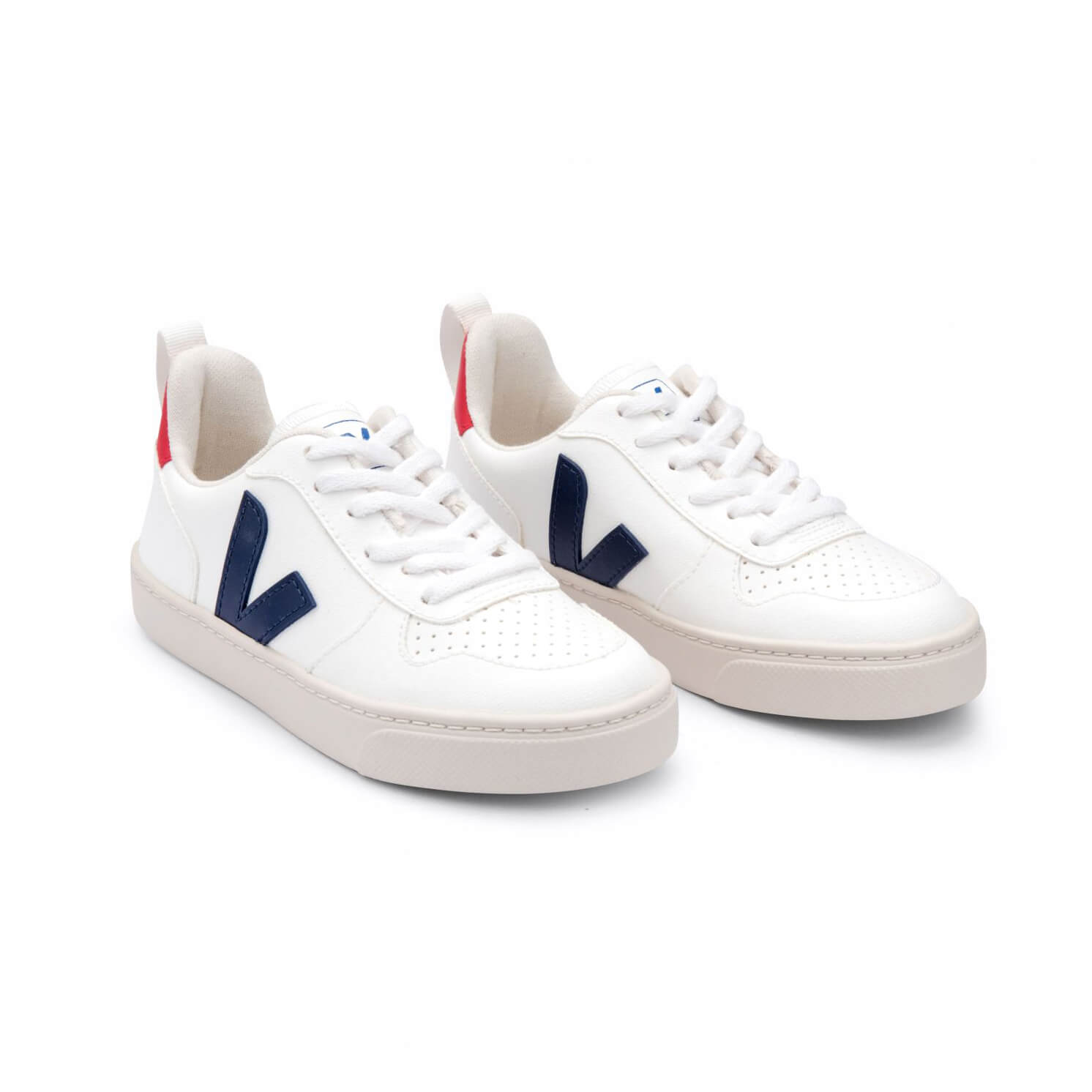 V-10 CWL Trainers in White / Cobalt Pekin by Veja