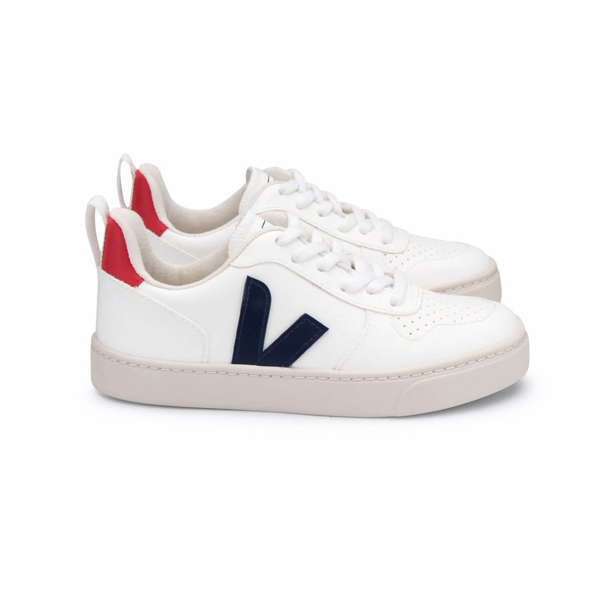 V-10 CWL Trainers in White / Cobalt Pekin by Veja