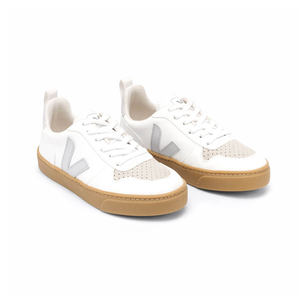 V-10 CWL Trainers in White / Pearl Natural by Veja